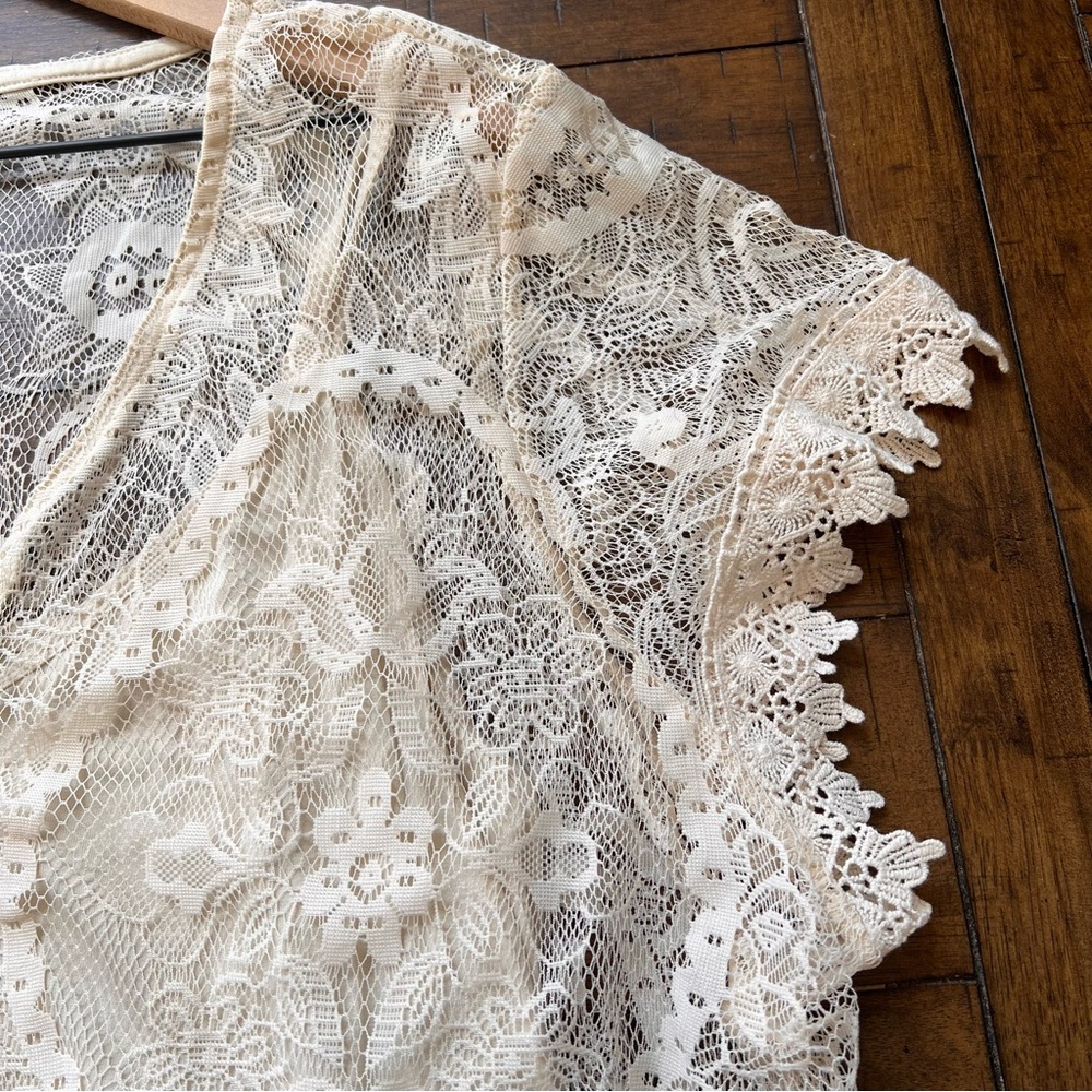 TORRID Ivory Lace Maxi Button Front Lined Dress Boho Plus size 4 - Picture 9 of 14